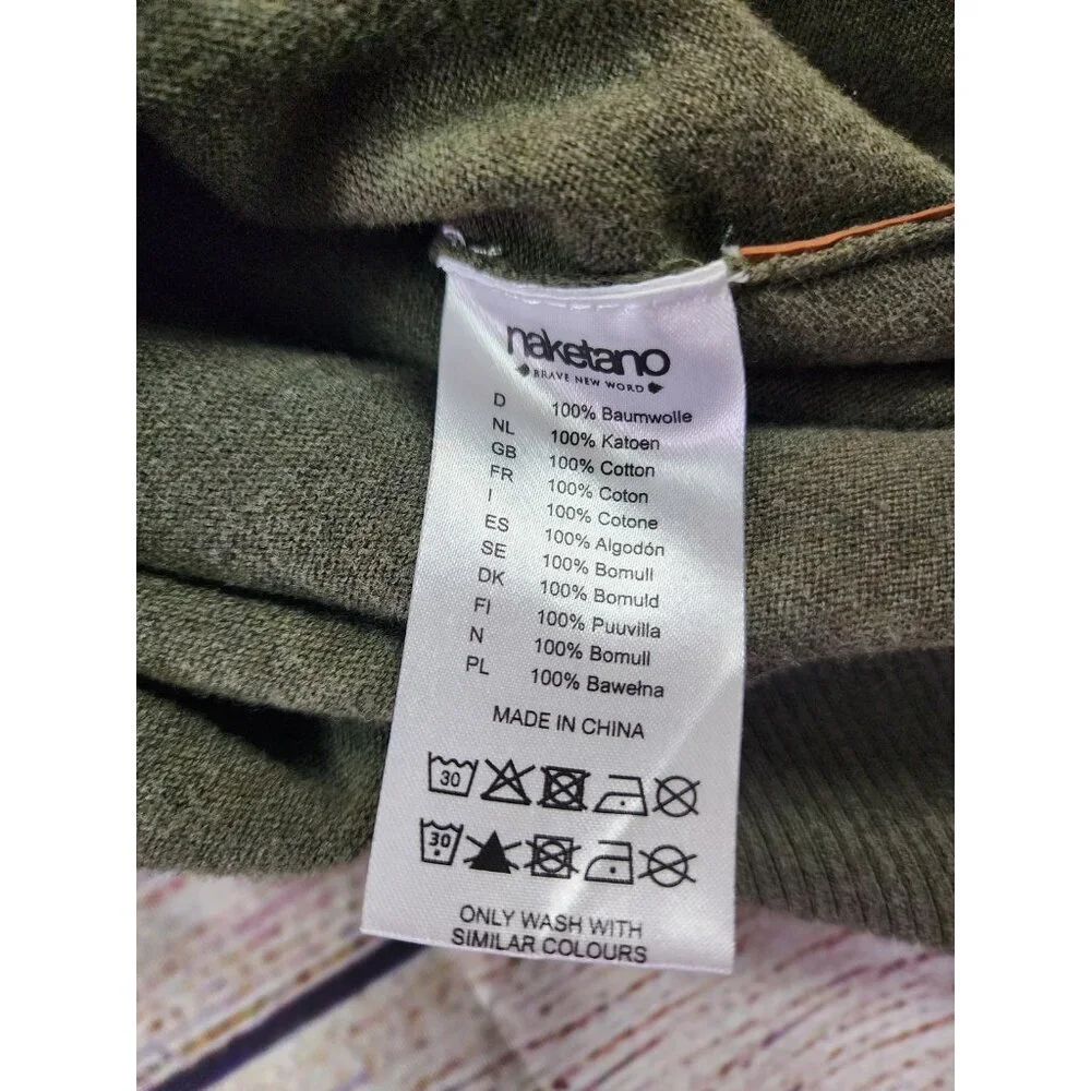 NAKETANO Brave New World Size Large Green with Polka Dots Pullover 100% Cotton